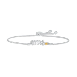 Citrine &quot;Mrs.&quot; Bolo Bracelet Sterling Silver 9.5&quot;