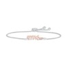 Thumbnail Image 1 of Lab-Created Opal &quot;Mrs.&quot; Bolo Bracelet Sterling Silver & 10K Rose Gold 9.5&quot;