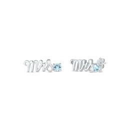 Aquamarine &quot;Mrs.&quot; Earrings 10K White Gold