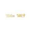 Thumbnail Image 1 of White Lab-Created Sapphire &quot;Mrs.&quot; Earrings 10K Yellow Gold