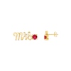 Thumbnail Image 2 of Lab-Created Ruby "Mrs." Earrings 10K Yellow Gold