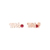 Thumbnail Image 1 of Lab-Created Ruby &quot;Mrs.&quot; Earrings 10K Rose Gold