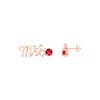 Thumbnail Image 3 of Lab-Created Ruby &quot;Mrs.&quot; Earrings 10K Rose Gold