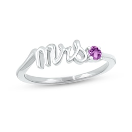 Amethyst &quot;Mrs.&quot; Ring Sterling Silver