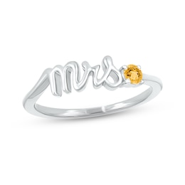 Citrine &quot;Mrs.&quot; Ring Sterling Silver