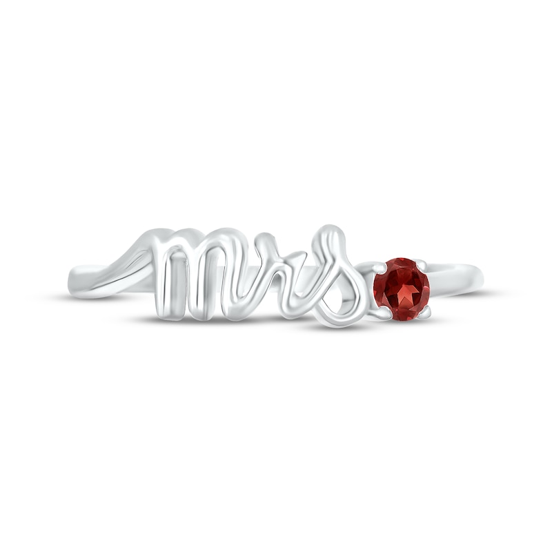 Main Image 2 of Garnet &quot;Mrs.&quot; Ring 10K White Gold