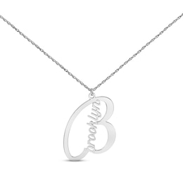Name & Initial Necklace Sterling Silver 18&quot;