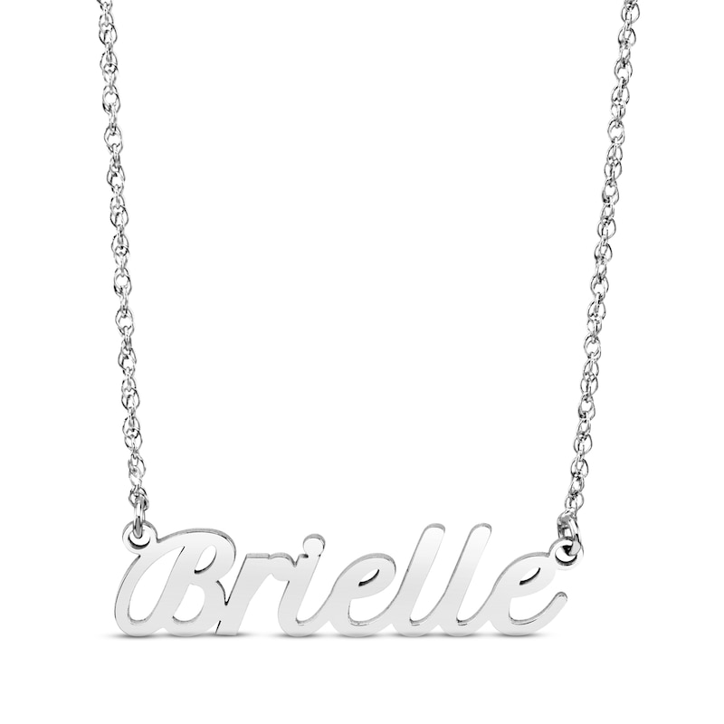 Main Image 1 of Script Name Necklace 14K White Gold 18&quot;