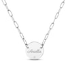 Thumbnail Image 1 of Diamond Paperclip Disc Script Name Necklace Sterling Silver 18&quot;