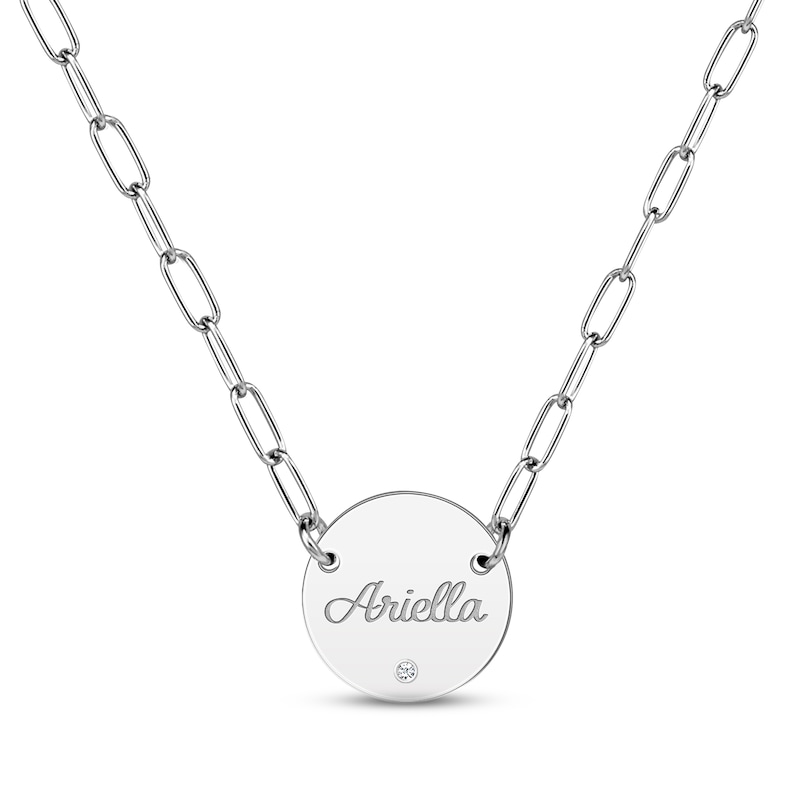 Sterling Silver Personalized Disc Necklace