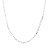 Thumbnail Image 1 of Paperclip Side Bar Name Necklace Sterling Silver 18&quot;