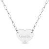 Thumbnail Image 1 of Diamond Paperclip Heart Name Necklace Sterling Silver 18&quot;