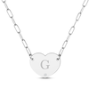 Thumbnail Image 2 of Diamond Paperclip Heart Name Necklace Sterling Silver 18&quot;