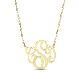 Monogram Double Loop Necklace 10K Yellow Gold 18&quot;