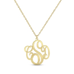 Monogram Necklace 10K Yellow Gold 18&quot;