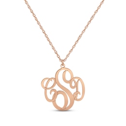 Monogram Necklace 14K Rose Gold 18&quot;