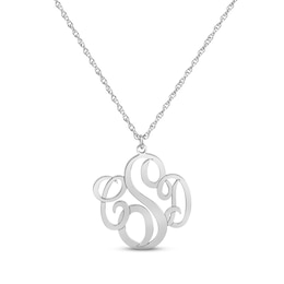 Monogram Necklace 14K White Gold 18&quot;