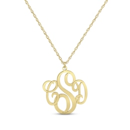 Monogram Necklace 14K Yellow Gold 18&quot;