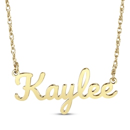 Large Script Name Necklace 10K Yellow Gold 18&quot;