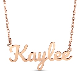 Large Script Name Necklace 14K Rose Gold 18&quot;