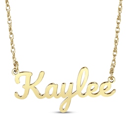 Large Script Name Necklace 14K Yellow Gold 18&quot;
