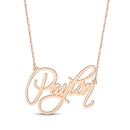 Calligraphy Script Name Necklace 14K Rose Gold 18&quot;