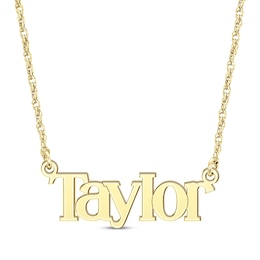 Block Font Name Necklace 14K Yellow Gold 18&quot;