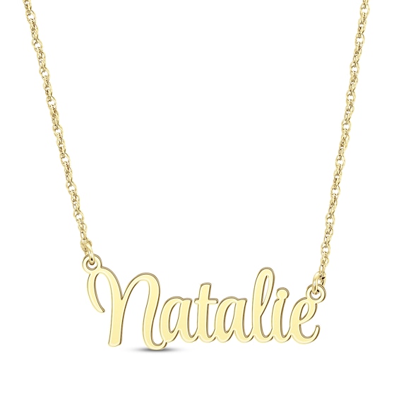 Script Name Necklace 14K Gold 18