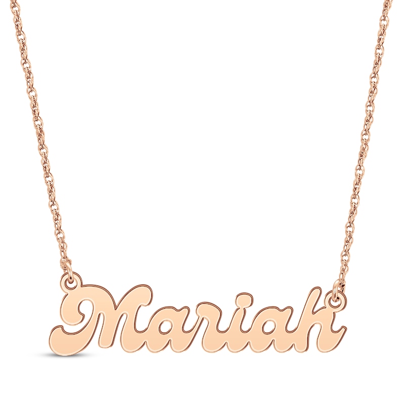 Main Image 1 of Retro Name Necklace 14K Rose Gold 18&quot;