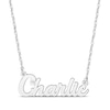 Thumbnail Image 0 of Diamond Bezel Script Name Necklace Sterling Silver 18"