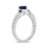 Thumbnail Image 2 of Heart-Shaped Blue Lab-Created Sapphire & Diamond Promise Ring 1/10 ct tw Sterling Silver