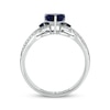 Thumbnail Image 3 of Heart-Shaped Blue Lab-Created Sapphire & Diamond Promise Ring 1/10 ct tw Sterling Silver