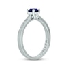 Thumbnail Image 2 of Blue Lab-Created Sapphire & Diamond Promise Ring 1/10 ct tw Sterling Silver