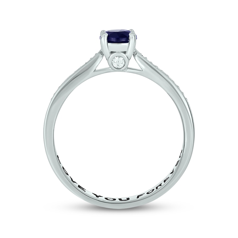 Main Image 3 of Blue Lab-Created Sapphire & Diamond Promise Ring 1/10 ct tw Sterling Silver