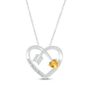 Thumbnail Image 1 of Heart-Shaped Citrine & Round-Cut White Lab-Created Sapphire Heart & Arrow Necklace Sterling Silver 18”