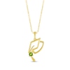 Thumbnail Image 1 of Round-Cut Peridot Graduation Cap Necklace 10K Yellow Gold