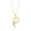 Thumbnail Image 1 of Round-Cut Swiss Blue Topaz Graduation Cap Necklace 10K Yellow Gold