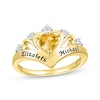 Thumbnail Image 1 of Heart-Shaped Citrine & Round-Cut White Lab-Created Sapphire Heart Chevron Ring 10K Yellow Gold