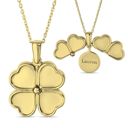 Four Leaf Clover Hidden Message Necklace