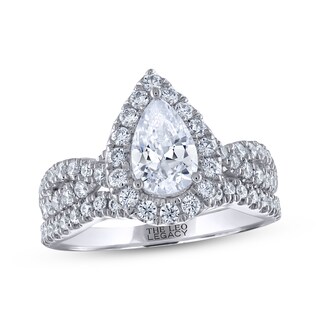 Diamond Pear Frame Promise Ring 1/8 ct tw Sterling Silver