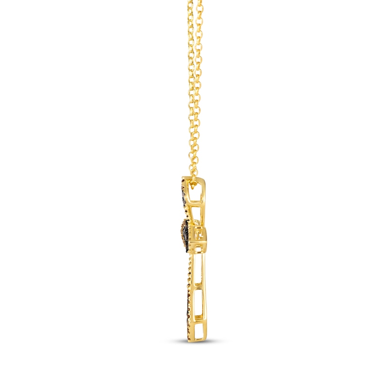Le Vian Diamond Cross Necklace 5/8 ct tw 14K Honey Gold 19