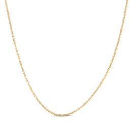 Solid Glitter Rope Chain Necklace 1.6mm 14K Yellow Gold 18&quot;