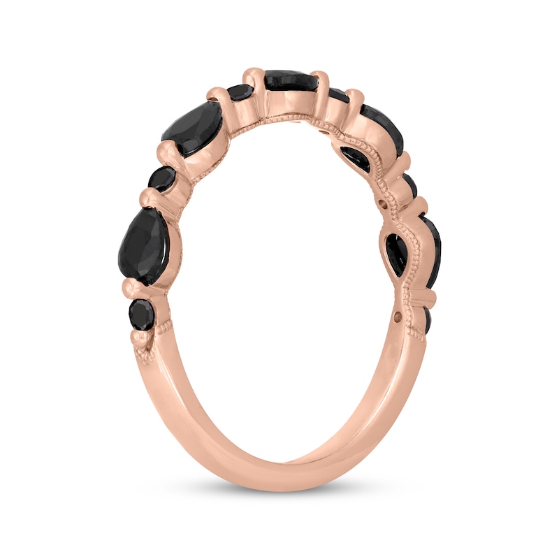 Main Image 2 of Neil Lane Pear-Shaped & Round-Cut Black Diamond Anniversary Ring 7/8 ct tw 14K Rose Gold