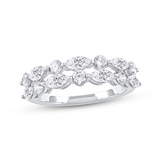 Lab-Created Diamonds by KAY Marquise & Round-Cut Ring 1-1/2 ct tw 10K White Gold