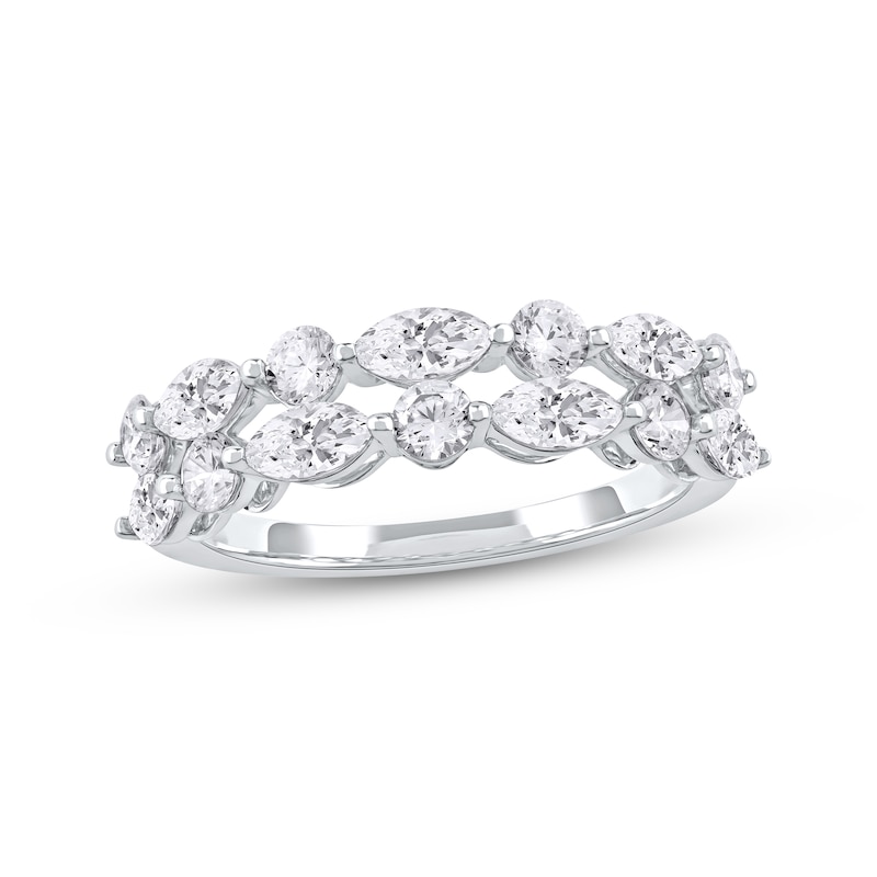 Main Image 1 of Lab-Grown Diamonds by KAY Marquise & Round-Cut Ring 1-1/2 ct tw 10K White Gold