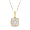 Thumbnail Image 1 of Diamond Cushion Frame Necklace 1/2 ct tw 10K Yellow Gold 18&quot;