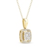 Thumbnail Image 2 of Diamond Cushion Frame Necklace 1/2 ct tw 10K Yellow Gold 18&quot;