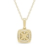 Thumbnail Image 3 of Diamond Cushion Frame Necklace 1/2 ct tw 10K Yellow Gold 18&quot;