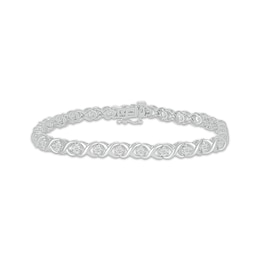 Diamond XO Link Bracelet 1 ct tw 10K White Gold 7&quot;