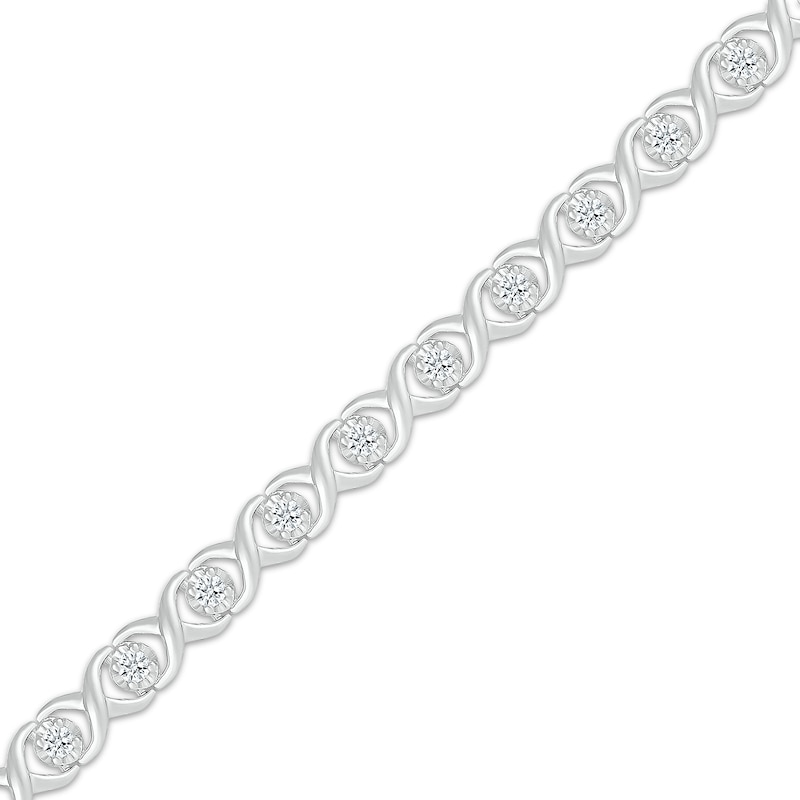 Main Image 2 of Diamond XO Link Bracelet 1 ct tw 10K White Gold 7&quot;